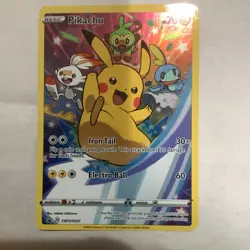 Pokemon Pikachu SWSH020 Promo Holo Sword & Shield 60HP Iron Tail Electro Ball - Image 1
