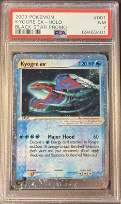 2003 Pokemon Black Star Promo 001 Kyogre EX Holo PSA 7 NM - Image 1