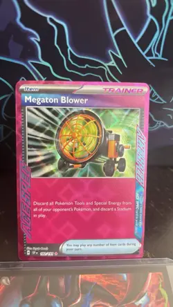 Pokemon Megaton Blower ACE SPEC Holo Trainer-Item Sv08: Surging Sparks 182/191 - Image 1