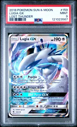 Lugia GX SM - Lost Thunder #159 (2018) Ultra Rare Holo PSA 9 Pokemon - Image 1