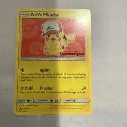 Pokemon Ash's Pikachu Promo SM109 Sun & Moon 2017 Basic Regular 70HP Thunder - Image 1
