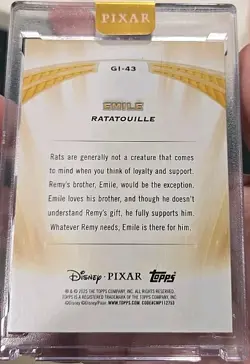 2025 Topps Chrome Pixar Gold Emile Encased /5 Golden Icons Ratatouille #GI-43 - Image 2