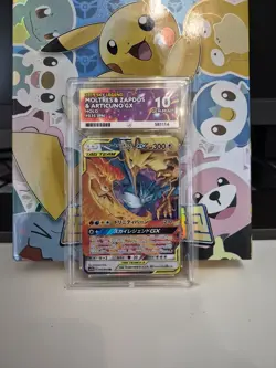 Pokemon Tcg Moltres, Zapdos & Articuno GX 035/054 Sky Legend Ace Graded 10 - Image 1