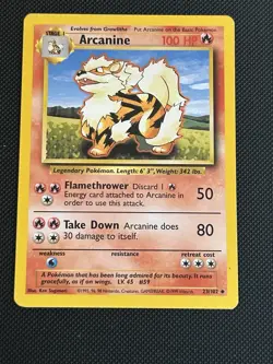 Pokemon TCG Arcanine Base Set Card 23/102 Regular LP Condition 1999 WOTC - Image 3