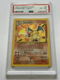 Base Set Charizard PSA 6 Holo Pokemon Card Unlimited 4/102 - Image 1