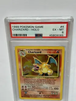 Base Set Charizard PSA 6 Holo Pokemon Card Unlimited 4/102 - Image 4