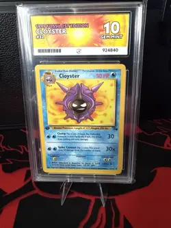 1999 Fossil 1st Edition Cloyster 32/62 GEM MINT ACE 10 (POPULATION 3) - Image 1