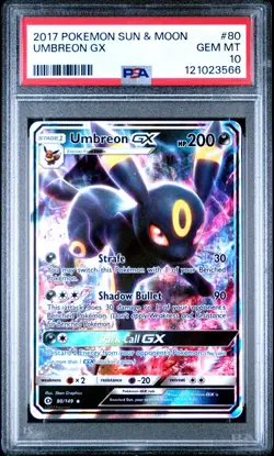 Umbreon GX SM Base Set #80 (2017) Ultra Rare Holo PSA 10 Pokemon - Image 1