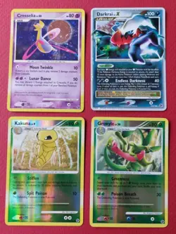 2008 Pokemon 4 Card Foil Lot - Darkrai LV.X, Cresselia, Kakuna, Grovyle - Image 1