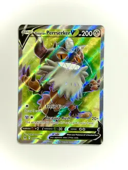 Pokemon TCG Galarian Perrserker V 183/196 Lost Origin Full Art NM - Image 1