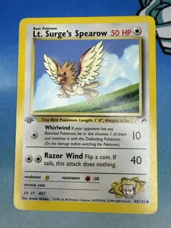 Lt Surge’s Spearow 83/132 1st Edition Gym Heroes WOTC Pokemon Card - Image 1
