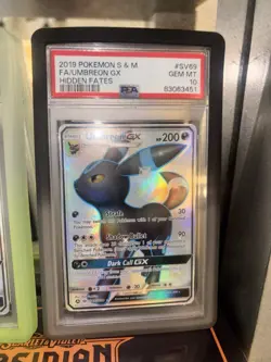 Pokemon Umbreon GX Hidden Fates Full Art #SV69 PSA 10 Gem Mint - Image 1