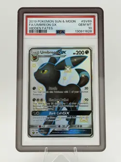 2019 POKEMON SUN & MOON HIDDEN FATES #SV69 FULL ART/UMBREON GX PSA 10 - Image 1