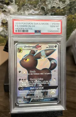 2019 Pokemon Sun & Moon Hidden Fates Shiny UMBREON GX SV69/SV94 PSA 10 GEM MINT - Image 1