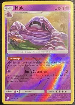 Muk Reverse Holo Rare 63/181 Pokemon TCG Sun & Moon Team UP NM Free Ship - Image 1