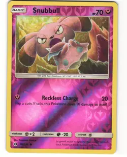 Snubbull Reverse Holo Pokemon TCG Sun & Moon 90/149 LP - Image 1