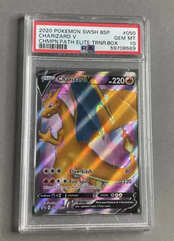 Pokemon PSA 10 Gem Mint Charizard V 050 Promo Champions Path ETB - Image 1