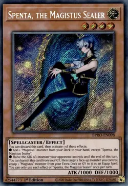 Yugioh TCG Spenta, the Magistus Sealer BPRO-EN098 Secret Rare 1st Edition NM - Image 1