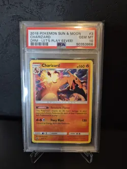 Pokemon Charizard #3 Let’s Play Eevee 2018 PSA 10 Gem Mint - Image 1