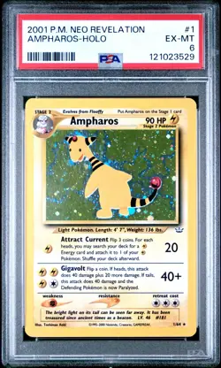 Ampharos Neo Revelation #01 (2001) Holo PSA 6 Pokemon - Image 1