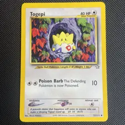 Pokemon TCG 2000 Togepi 51/111 NEO GENESIS UNLIMITED: Uncommon Vintage Near Mint - Image 1