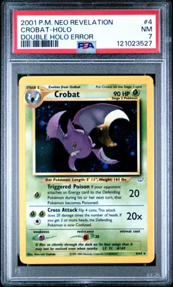 Crobat Neo Revelation #04 (2001) Double-Holo ERROR PSA 7 Pokemon - Image 1