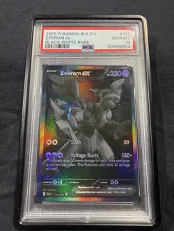 2025 POKEMON BLK EN-BLACK BOLT BLACK WHITE RARE #172 ZEKROM EX PSA 10 - Image 1