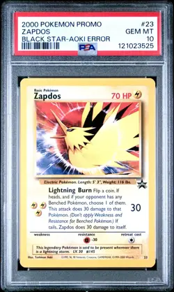 Zapdos WoTC Promo #23 (2000) Promo PSA 10 Pokemon - Image 1