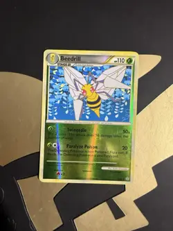Pokemon Beedrill 12/95 Reverse-Holo Heart Gold Soul Silver Unleashed HP DAMAGED - Image 1