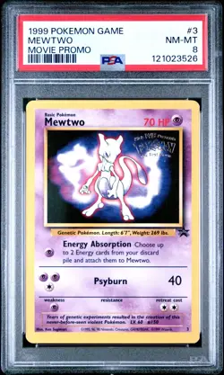 Mewtwo (Movie Promo) WoTC Promo #03 (2000) Promo PSA 8 Pokemon - Image 1