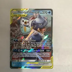 Pokemon Blastoise & Piplup GX TAG TEAM Holo SM-Cosmic Eclipse 38/236 270HP - Image 1