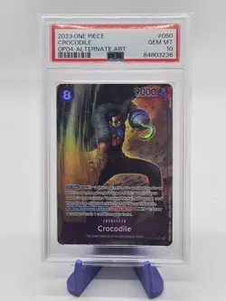 PSA 10 GEM MT Crocodile OP04-060 Alternate Art 2023 One Piece English - Image 1
