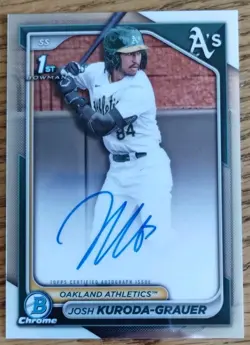 2024 Bowman Draft - 1st Bowman Chrome Josh Kuroda-Grauer Auto #CPA-JK (RC) A's - Image 1