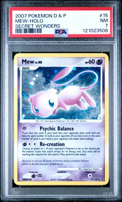 Mew Secret Wonders #15 (2007) Holo PSA 7 Pokemon - Image 1