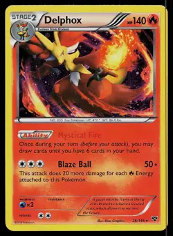 Pokemon Card XY Delphox 26/146 Rare Holo - Image 1