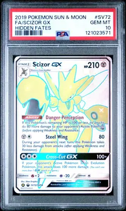 Scizor GX Hidden Fates: Shiny Vault #SV72 (2017) Holo PSA 10 Pokemon - Image 1