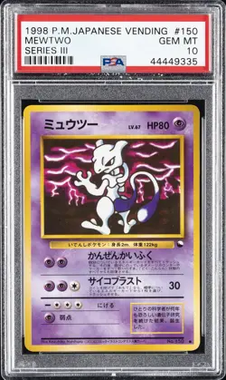 1998 POKEMON JPN VENDING SER III #150 MEWTWO PSA 10 - Image 1