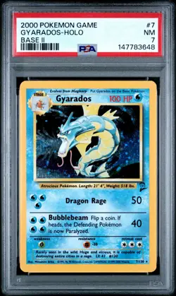 Pokemon 2000 Base Set 2 Gyarados PSA 7 - Image 1