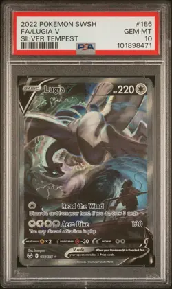 2022 POKEMON SWORD & SHIELD SILVER TEMPEST #186 FULL ART/LUGIA V PSA 10 - Image 3
