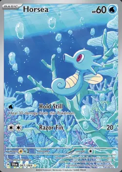 The Pokemon Company SV: Shrouded Fable Horsea 067/064 IR Holo 60 HP Eng 2024 - Image 1
