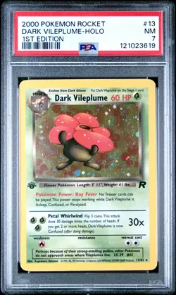 Dark Vileplume (13) Team Rocket 1st Edition #13 (2000) Holo PSA 7 Pokemon - Image 1
