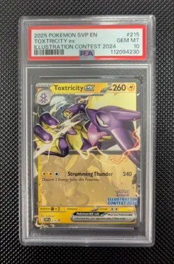 Pokemon 2025 SVP EN-SV Promo Illustration Contest 2024#215 Toxtricity EX PSA 10 - Image 1