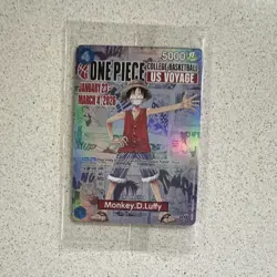 Bandai Namco Monkey.D.Luffy Holo US Voyage One Piece CCG Promo Card - Image 1