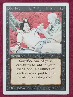 Magic The Gathering REVISED EDITION SACRIFICE black card MTG - Image 1
