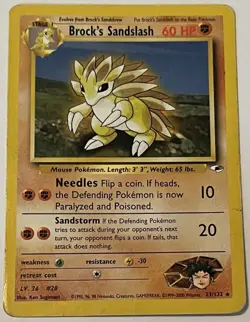 Pokemon TCG Brock's Sandslash Gym Heroes Unlimited Card 23/132 Regular Rare - Image 1