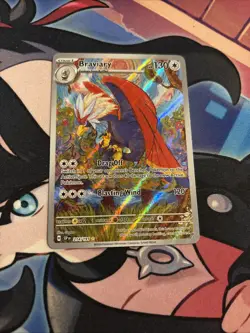 Pokemon TCG Braviary Surging Sparks Illustration Rare Card 214/191 NM Condition - Image 1