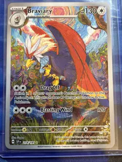 Pokemon TCG Braviary 214/191 Surging Sparks Illustration Rare NM - Image 1