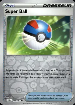Carte Pokemon REVERSE Super Ball 183/193 PAL Evolutions a Paldea FR NEUF - Image 1