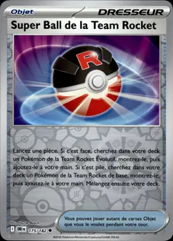 Carte Pokemon REVERSE Super Ball de la Team Rocket 175/182 DRI FR NEUF - Image 1