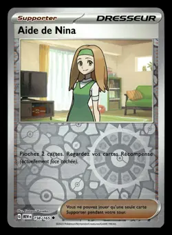 Carte Pokemon AIDE DE NINA 158/165 REVERSE EV3.5 MEW 151 FR - Image 1